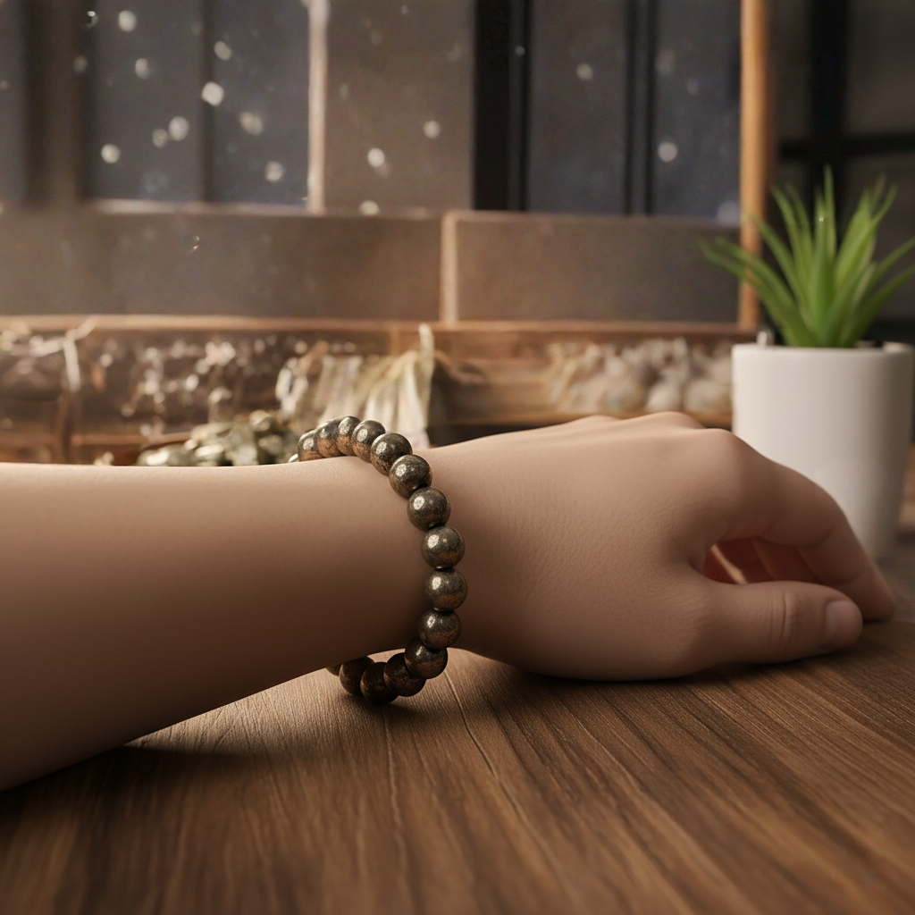 Raw Pyrite Bracelet – Stone of Wealth, Confidence & Protection